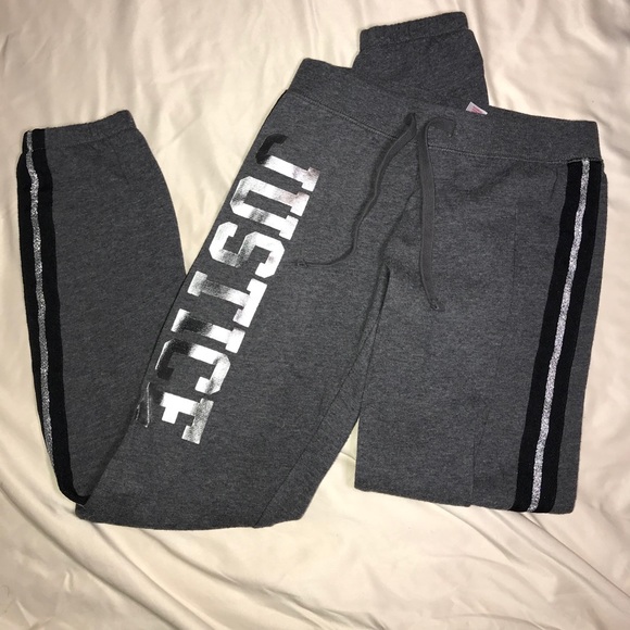 2 pairs of justice sweatpants girls size 10 - Picture 3 of 7